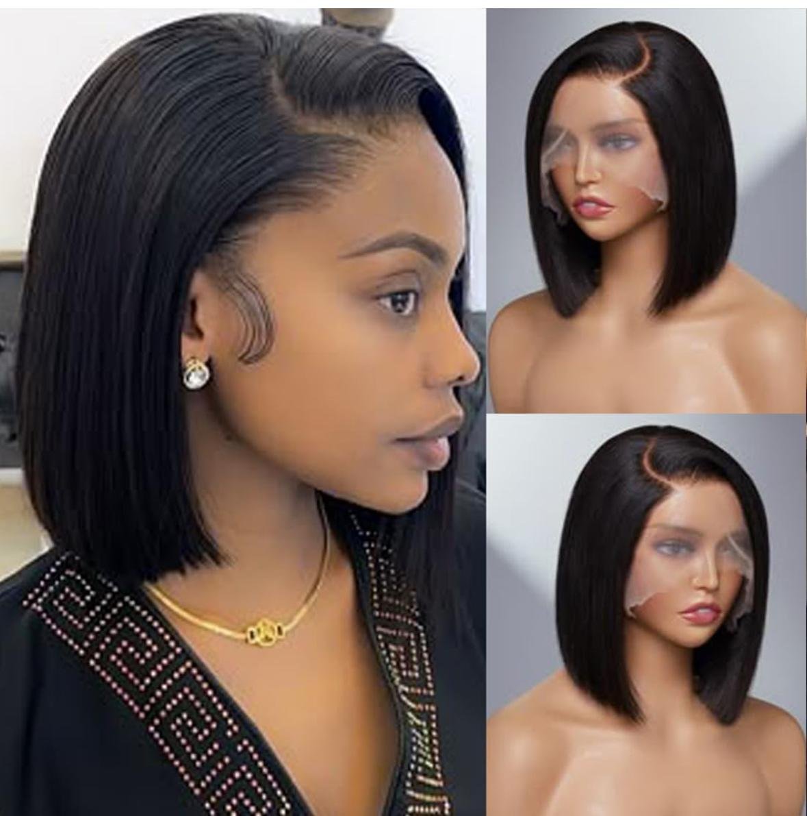 29c6dbee-9205-4ce6-881b-a2578ad57673 Perruque Bob cheveux humains 13x6 HD – Image 1