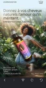 Capricieuse l'huile capillaire pousse cheveux